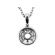 Round Solitaire Diamond Pendant with a Beaded Milgrain Design and Bezel Set Center in 18k White Gold