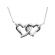 Interconnected Hearts Necklace with Diamond Rounds Set in 18k White Gold
