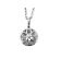 Double Halo Solitaire Circular Pendant with Diamond Rounds in 18k White Gold