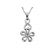 Dangling Flower Pendant with Diamond Rounds Set in 18k White Gold
