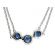 3 Stone Sapphire Necklace with Diamond Halos Around Each in 14K White Gold