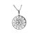 Round Pendant with Marquise Diamonds & Beaded Milgrain in a Flower Design Surrounded by Halo of Diamond Rounds in 18k White Gold