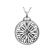 Princess Cut Center Pendant Surrounded by Diamond Rounds and Beaded Milgrain in a Flower Design of 18k White Gold