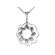 Pendant with Drop Shaped Clusters of Diamond Rounds Outlined by Row of Diamond Rounds Set in 18k White Gold