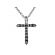 Cross Pendant with Prong Set Diamond Rounds Set in 18k White Gold