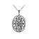 Oval Shaped Pendant with Decorative Diamond Rounds and Beaded Milgrain Filigree in 18k White Gold