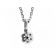 Flower Solitaire Pendant with Halo of Round Diamonds in 18k White Gold