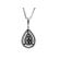 Drop Pendant with Center Cluster of Diamonds Surrounded by Diamond Halo in 18k White Gold
