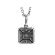 Square Pendant with Cluster of Diamonds Surrounded by Halo in 18k White Gold