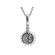 Round Diamond Pendant with Cluster Surrounded by Prong-Separated Diamonds in 18k White Gold