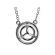 Round Double Halo Solitaire Necklace with Diamond Rounds in 18k White Gold