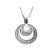 Graduated Double Circle Pendant with Diamond Rounds Set in 18k White Gold