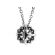 Flower Solitaire Halo Pendant with Round Diamonds Set Within 18k White Gold