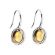 Yellow Topaz Hook Back Dangling Earrings with Diamond Halo in 18K White Gold
