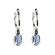 Oval Sapphire Dangling Hoop Earrings with Diamonds in 18k White Gold