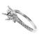 3 Sided 3 Stone Look With Hidden Diamond 0.61ct Semi Mount Engagement Ring 18kt White Gold