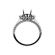 3 Sided 3 Stone Look With Hidden Diamond 0.61ct Semi Mount Engagement Ring 18kt White Gold