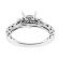 3 Stone Look Round Diamonds Filigree and Miligrain Sides Semi Mount Engagement Ring 18kt White Gold