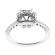 Cushion Halo Single Row Shank Diamond Engagement Ring Semi Mount
