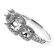 3 Stone Halo Single Row Shank Diamond Engagement Ring Semi Mount