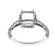 Rectangle Halo Pave Set Shank Diamond Engagement Ring Semi Mount