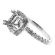 Princess Halo Single Row Shank Diamond Engagement Ring Semi Mount