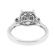 Princess Halo 3 Stone Look Single Row Shank Diamond Engagement Ring Semi Mount