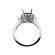 Princess Halo 3 Stone Look Single Row Shank Diamond Engagement Ring Semi Mount