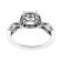 Princess Halo Twist Shank Diamond Engagement Ring Semi Mount