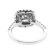 Double Square Halo Single Row Shank Diamond Engagement Ring Semi Mount