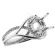 Modern Side Halo, 3D Overlapping Split Shank, Diamond Engagement Semi Mount White Gold Ring Setting