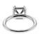 Octagon Halo, Thin Shank, Diamond Engagement Semi Mount White Gold Ring Setting