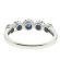 5 Stone Sapphire Ring with Diamond Halos Around Each in 18K White Gold