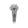 Triple Split Shank Ring with a Center Cluster of Diamonds in 18K White Gold