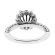 Round Halo Engagement Ring with Milgrain and Round Diamonds Set in 18k White Gold