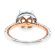 Halo Two Tone, White and Rose Gold Diamond Engagement Semi Mount Ring