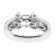Round Diamonds Split Shank Enriched with Baguettes, Diamond Engagement Semi Mount White Gold Ring Setting