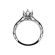 Thin, Preset Diamonds, Filigree Sides, Flower Shape Crown Head, Diamond Engagement Semi Mount White Gold Ring Setting