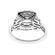 Square Halo, Double to Quadruple Row shank, Diamond Engagement Semi Mount White Gold Ring Setting