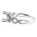 Semi-Mount Twist Shank Engagement Ring with Micro-Prong and Prong Set Round Diamonds in 18k White Gold