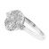 Oval Shaped Cluster Style Right Hand Fashion Ring with Diamonds in 18K White Gold