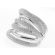Crossover Style Statement Ring with Diamonds in Openwork Design Set in 18K White Gold