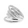 Crossover Style Statement Ring with Diamonds in Openwork Design Set in 18K White Gold