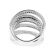 Crossover Style Statement Ring with Diamonds in Openwork Design Set in 18K White Gold
