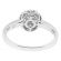 Halo Style Right Hand Fashion Ring with Circular Cluster of Diamonds Set in 18K White Gold