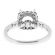 Square Halo Filigree Sides Single Row Shank Diamond Engagement Ring Semi Mount