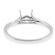 Very Thin Single to Double Row Twist Diamond Semi Mount Engagement Ring in 18k White Gold