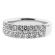 Double Row Band with Micro Prong Set Round Diamonds in 18k White Gold