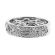 Milgrain Decorated Eternity Band with Bezel and Prong Set Diamonds in 18k White Gold