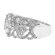 Right Hand Fancy Statement Ring with Diamonds and Halo Designs Set in 18K White Gold
